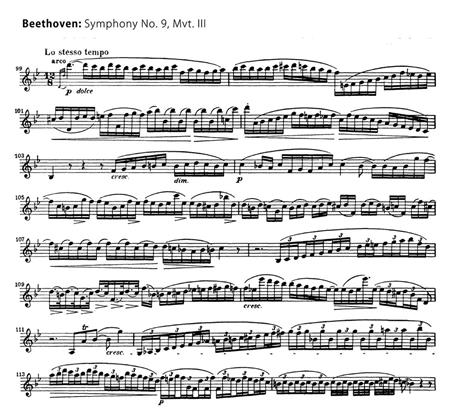 Beethoven's modern version of Symphony 9 (http://www.free-scores.com/download-sheet-music.php?pdf=8824)